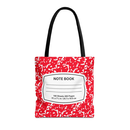 Teacher Tote Bag, School Bag, Back-to-School Accessory, Teacher Gift, Stylish Notebook Tote, Fashionable Classroom Essential, Red