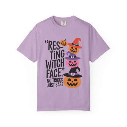 Resting Witch Face T-Shirt, Halloween Shirt, Funny Tee, Unisex Garment-Dyed T-Shirt, Holiday Apparel, Seasonal Fashion, Spooky Style