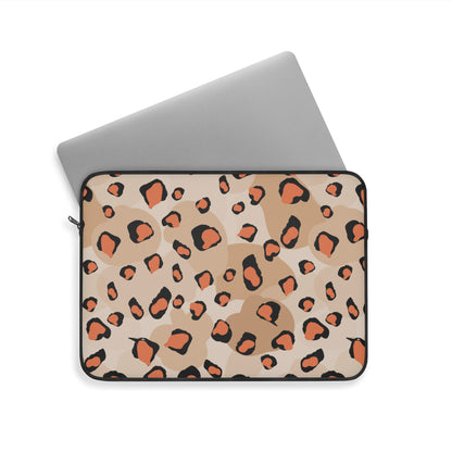 Leopard Print Laptop Sleeve — Chic Neutral Animal Print Case