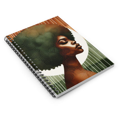 Artistic Afro Woman Spiral Notebook - Ruled Lines for Creative Minds
