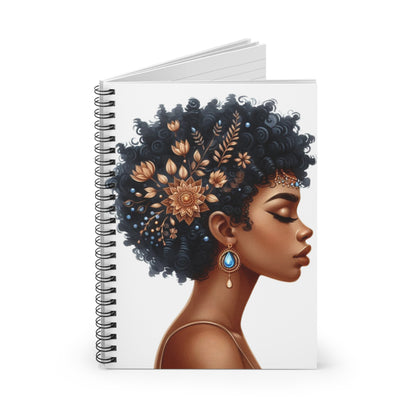 Elegant Afro Art Spiral Notebook - Ruled Lines for Inspiration and Creativity