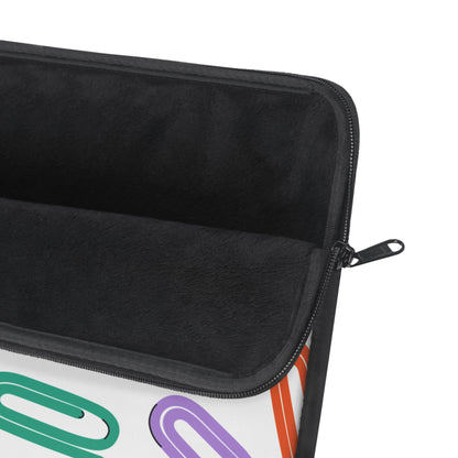 Paperclip Pattern Laptop Sleeve — Colorful Office Accessories Sleeve