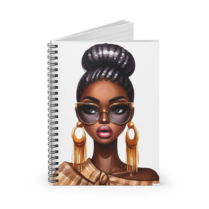 Chic Fashionista Spiral Notebook - Ruled Line with Glamorous Artwork