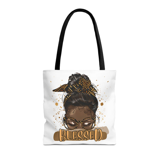 Blessed Tote Bag, Positive Vibes Tote, Inspirational Gift for Her, Eco-Friendly Shopping Bag, Trendy Art Tote