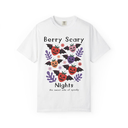 Berry Scary Nights T-shirt, Unisex Halloween Tee, Festive Fall Apparel, Cute Spooky Shirt, Trick-or-Treat Gift, Berry Scary Nights Design