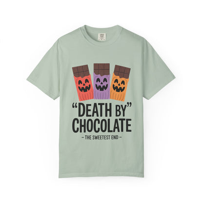 Death by Chocolate Unisex Tee - Sweet Treat Shirt for Chocoholics, Foodie Gift, Halloween Outfit, Fun Casual Wear