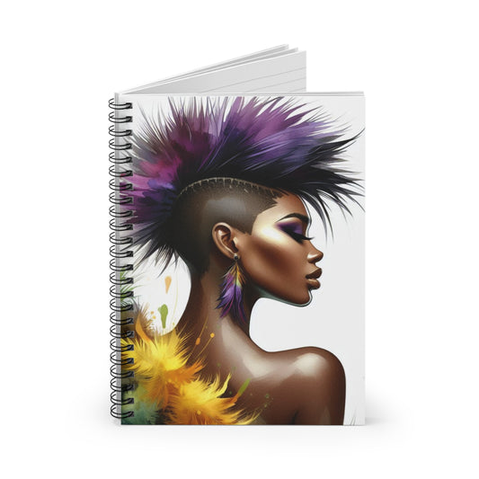 Vibrant Natural Hair Spiral Notebook - Ruled Line for Creative Minds