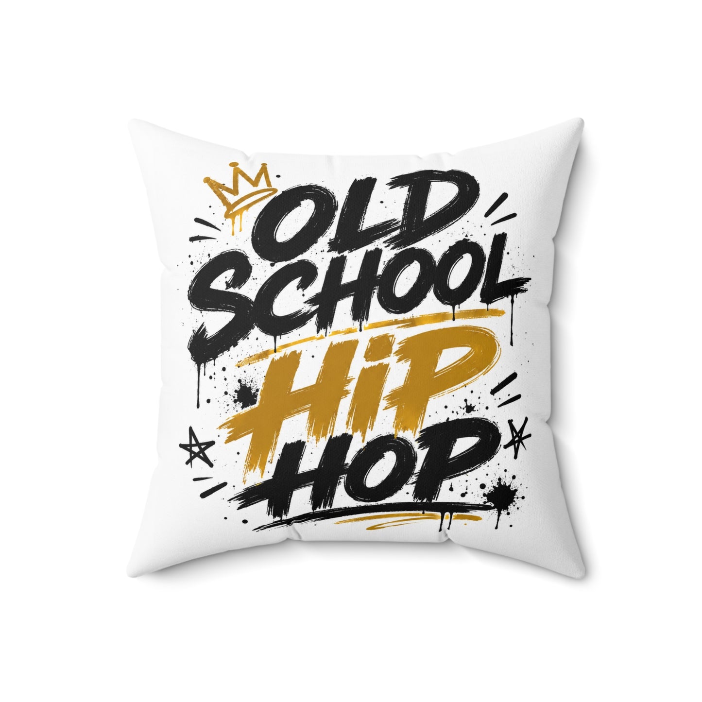 Old School Hip Hop Decorative Pillow — Retro Graffiti Throw Cushion