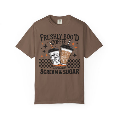 Spooky Vibes Coffee T-shirt, Halloween Gift, Unisex Tee, Fall Fashion, Casual Comfortable Wear, Fun Holiday Top