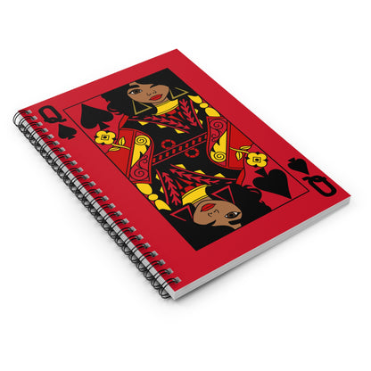Spiral Notebook - Queen of Spades Design | Stylish Ruled Notebook for Creative Souls