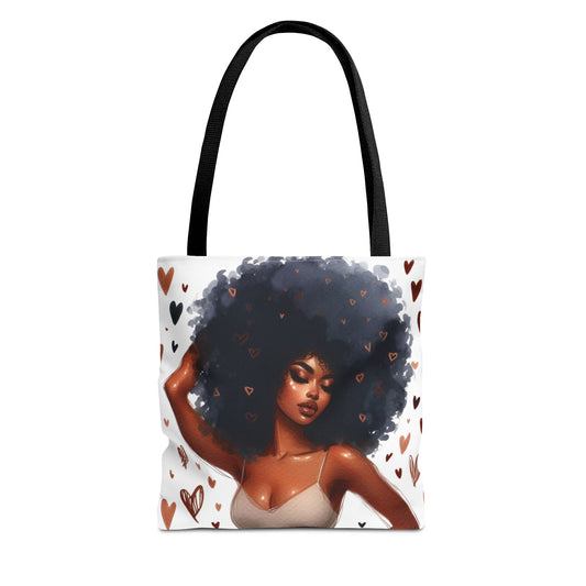 Stylish Afro Queen tote bag, Vegan tote bag, Mother's Day gift, Grocery bag, Eco-friendly accessories
