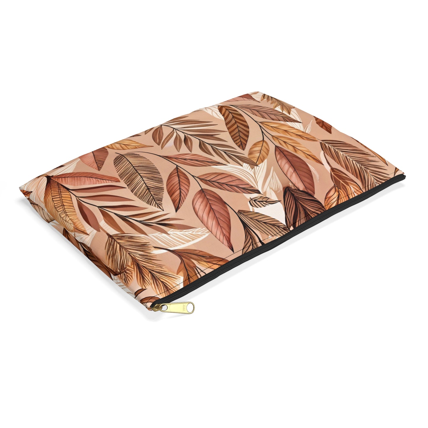 Bohemian Leaf Accessory Pouch - Floral Clutch, Makeup Bag, Travel Organizer, Gift for Her, Fall Decor