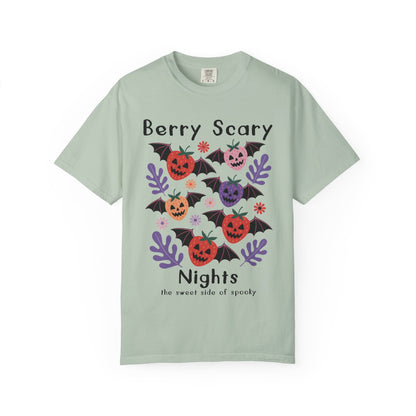 Berry Scary Nights T-shirt, Unisex Halloween Tee, Festive Fall Apparel, Cute Spooky Shirt, Trick-or-Treat Gift, Berry Scary Nights Design