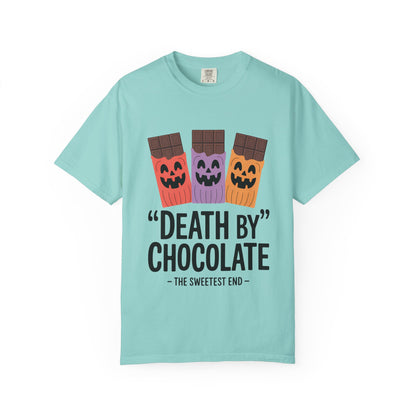 Death by Chocolate Unisex Tee - Sweet Treat Shirt for Chocoholics, Foodie Gift, Halloween Outfit, Fun Casual Wear