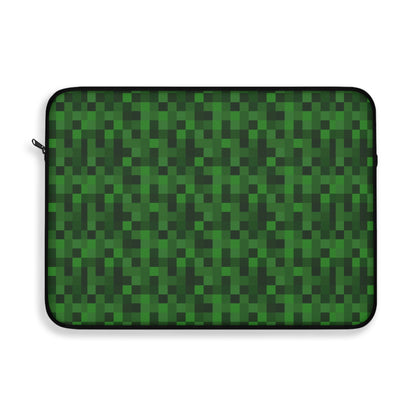 Minecraft-Inspired Laptop Sleeve, Green Pixel Design, Gift for Gamers, Eco-Friendly Sleeve, Laptop Case, Student Accessory