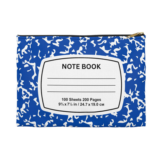 Colorful Accessory Pouch for Notes, Makeup Bag, Travel Organizer, Fun School Supplies, Gift for Students, Blue