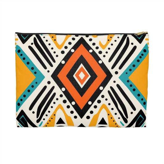 Vibrant Patterned Accessory Pouch | Boho Makeup Bag, Travel Organizer, Gift for Her, Ethnic Print Eco-Friendly Pouch