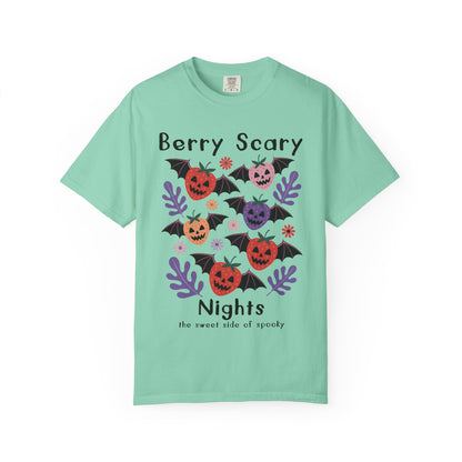 Berry Scary Nights T-shirt, Unisex Halloween Tee, Festive Fall Apparel, Cute Spooky Shirt, Trick-or-Treat Gift, Berry Scary Nights Design