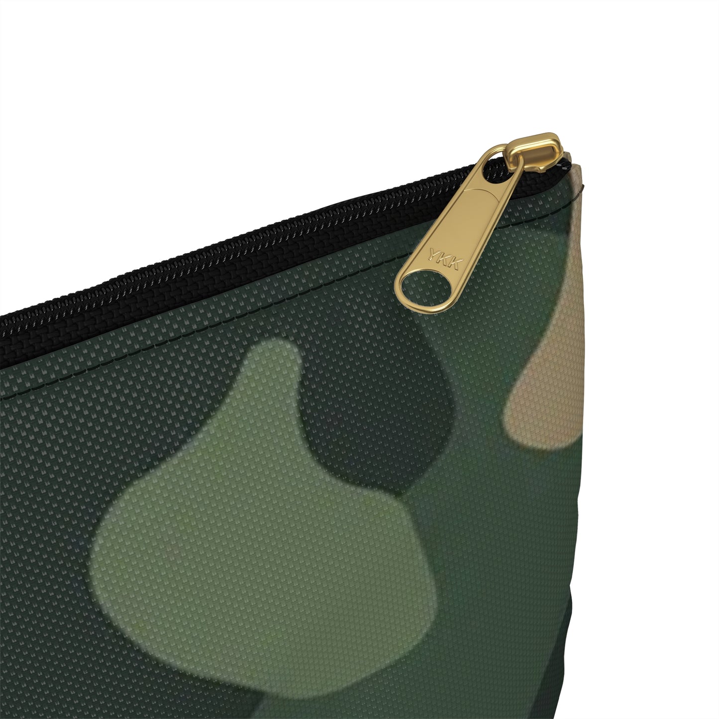 Camo Zip Accessory Pouch — Military Green Camouflage Cosmetic & Travel Organizer