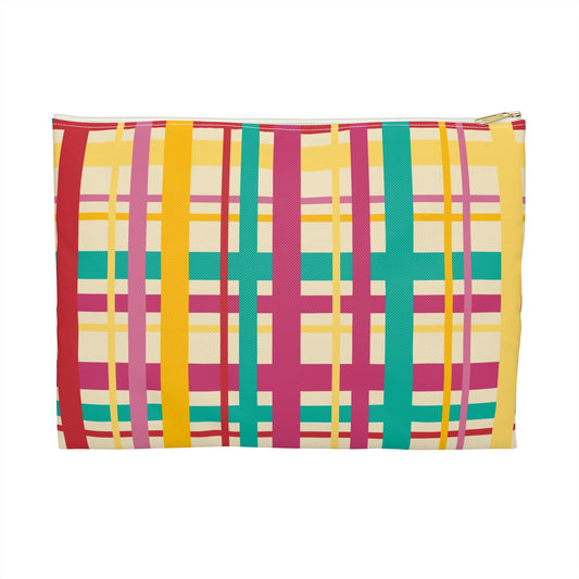 Vibrant Plaid Accessory Pouch | Colorful Cosmetic Bag, Organizer, Gift for Her, Makeup Bag, Travel Essentials