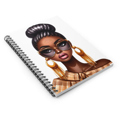 Chic Fashionista Spiral Notebook - Ruled Line with Glamorous Artwork