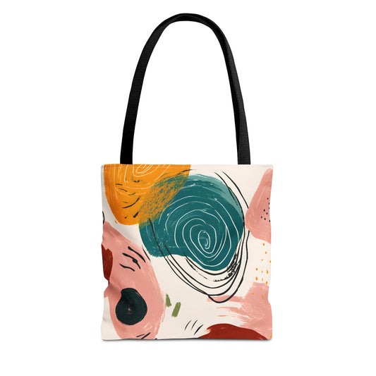 Colorful Abstract Tote Bag, Stylish Reusable Shopping Bag, Boho Canvas Bag, Gift for Her, Eco-Friendly Tote, Art-Inspired Carryall