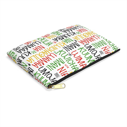 Vibrant Kwanzaa Accessory Pouch, Ethnic Patterns, Holiday Storage Bag, Gift for Her, Travel Makeup Case, Eco-Friendly Pouch