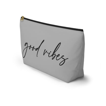 Good Vibes Accessory Pouch | Cute Makeup Bag, Travel Organizer, Gift for Friends, Holidays, Everyday Use, Inspirational Quote