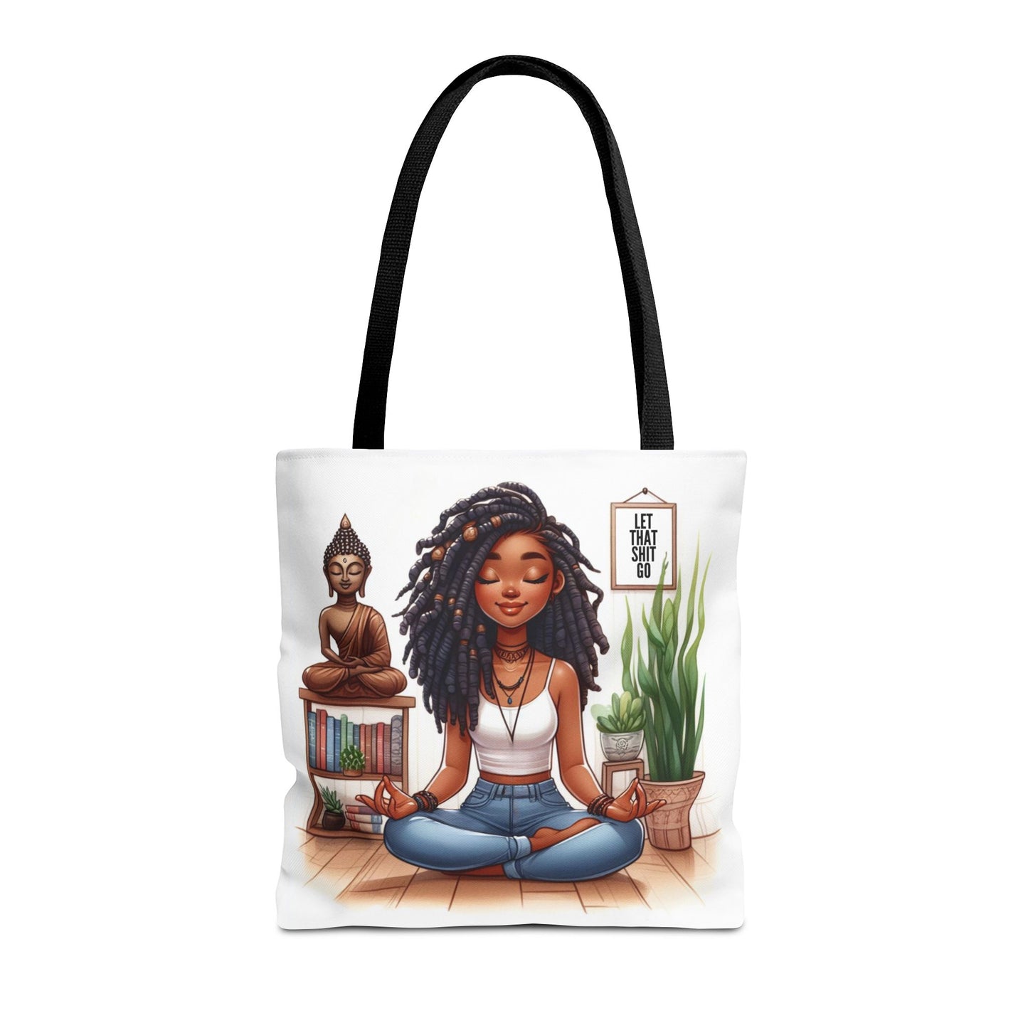 Mindfulness Tote Bag - Bohemian Eco-Friendly Carryall, Gift for Yogis, Spiritual Self-Care, Everyday Use, Inspirational Quotes
