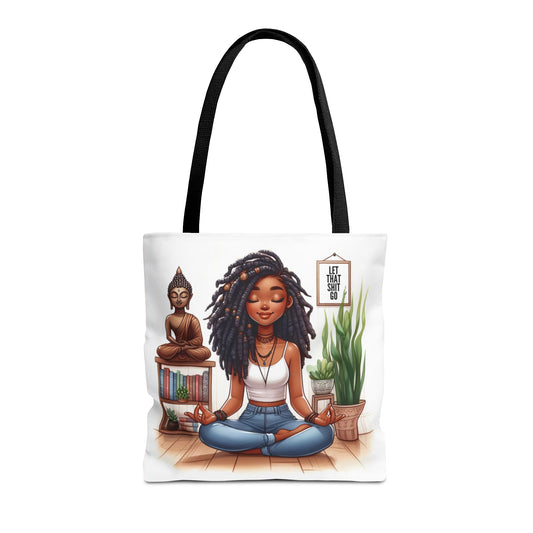 Mindfulness Tote Bag - Bohemian Eco-Friendly Carryall, Gift for Yogis, Spiritual Self-Care, Everyday Use, Inspirational Quotes
