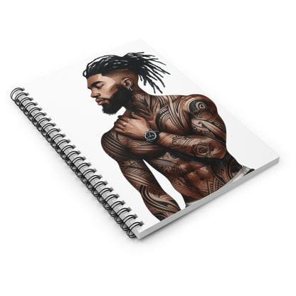 Stylish Spiral Notebook - Ruled Lines with Bold Tattoo Design