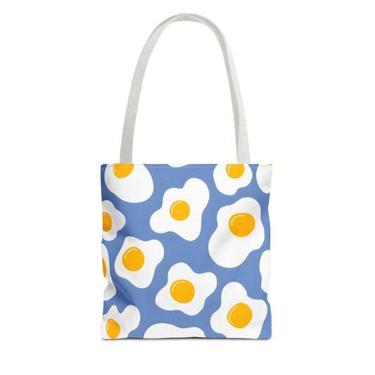 Sunny Side Up Egg Print Tote Bag, Eco-Friendly Shopping Bag, Beach Tote, Gift for Food Lovers, Cute Grocery Bag, Fun Everyday Use