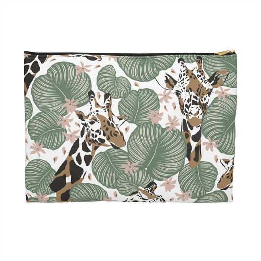 Tropical Giraffe Accessory Pouch - Stylish Makeup Bag, Travel Organizer, Safari-themed Gift, Nature Lover's Essentials, Fun & Functional