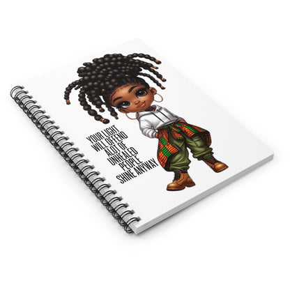 Empowering Spiral Notebook - 'Your Light Will Offend A Lot of Unhealed People, Shine Anyway'