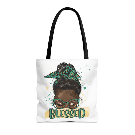 Blessed Tote Bag, Positive Vibes Tote, Inspirational Gift for Her, Eco-Friendly Shopping Bag, Trendy Art Tote
