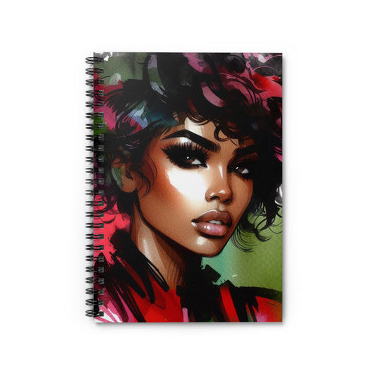 Artistic Spiral Notebook - Inspirational Ruled Lines, Journal, Stationery, Gift for Her, School Supplies, Unique Design