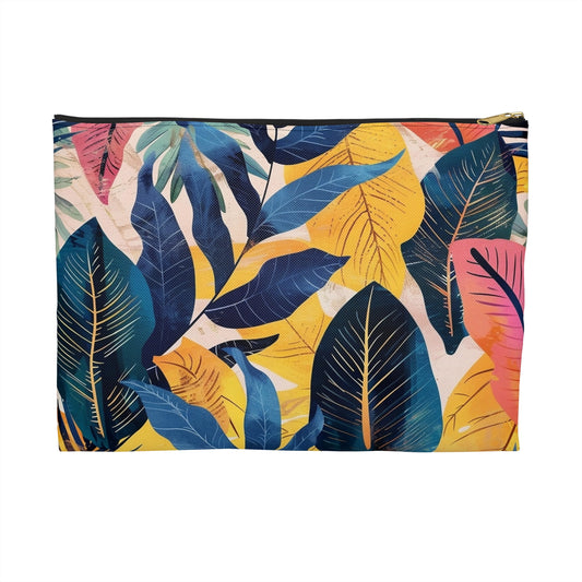 Tropical Leaf Accessory Pouch, Colorful Makeup Bag, Travel Organizer, Gift for Her, Summer Vibes, Eco-Friendly Storage