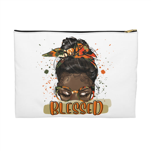 Blessed Accessory Pouch - Chic Urban Style, Makeup Bag, Gift for Women, Motivational Storage, Travel Organizer
