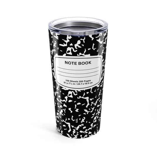 Stylish Note Book Tumbler, 20oz Insulated Travel Mug, Perfect for Students, Writers, Gift for Graduates, School Supplies