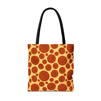 Basketball Pattern Tote Bag - Perfect for Sports Lovers, Gym Essentials, Game Day, Coaches, Team Gifts