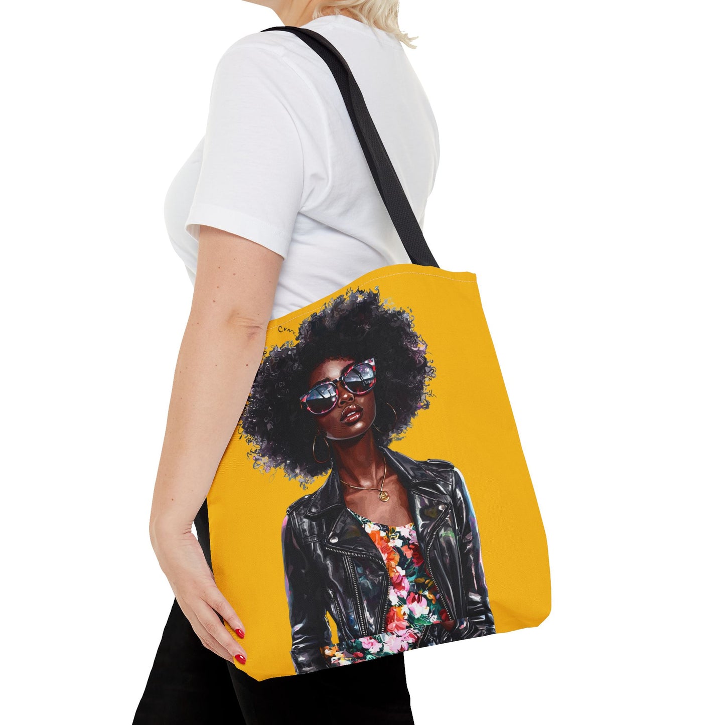 Chic African American Tote Bag, Fashionable Handbag, Eco-Friendly Shopper, Statement Bag, Gift for Her, Summer Accessory