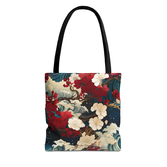 Elegant Floral Tote Bag, Art Print Handbag, Stylish Shopping Tote, Eco-Friendly Gift, Chic Travel Bag, Bohemian Accessories