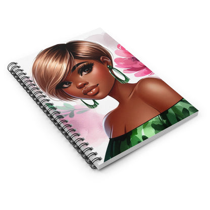 Chic Floral Spiral Notebook - Ruled Lines with Elegant Portrait Design