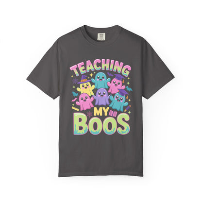 Colorful Teaching My Boos T-Shirt, Cute Halloween Gift, Teacher Appreciation Top, Fall Fashion Wear, Unisex Spooky Shirt