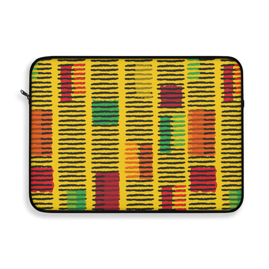 Vibrant Kente Pattern Laptop Sleeve - Colorful Tech Case, Gift for Students, Desk Accessories, Back to School, Laptop Cover