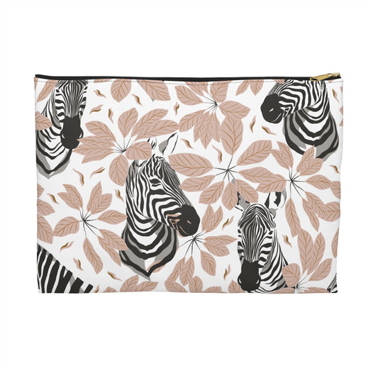 Chic Zebra Print Accessory Pouch | Trendy Makeup Bag, Travel Organizer, Gift for Animal Lovers, Eco-Friendly Pouch