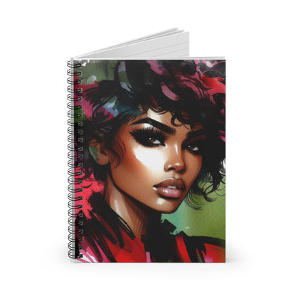 Artistic Spiral Notebook - Inspirational Ruled Lines, Journal, Stationery, Gift for Her, School Supplies, Unique Design