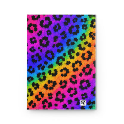 Hardcover Journal — Rainbow Leopard 'Good Vibes Better Days' Girl Notebook