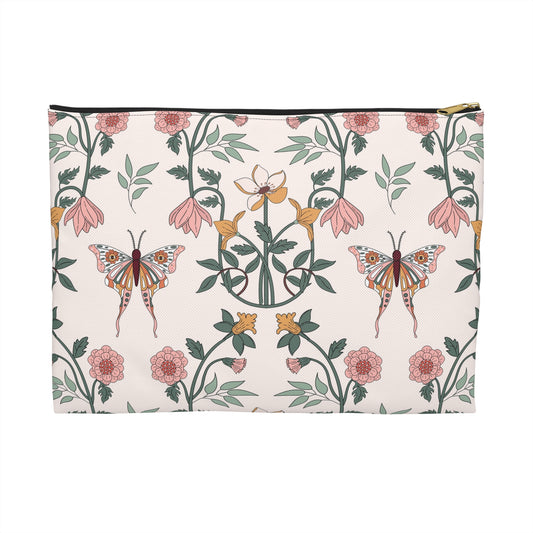 Floral Butterfly Accessory Pouch | Colorful Makeup Bag, Travel Organizer, Gift for Her, Butterfly Lover, Eco-Friendly Pouch