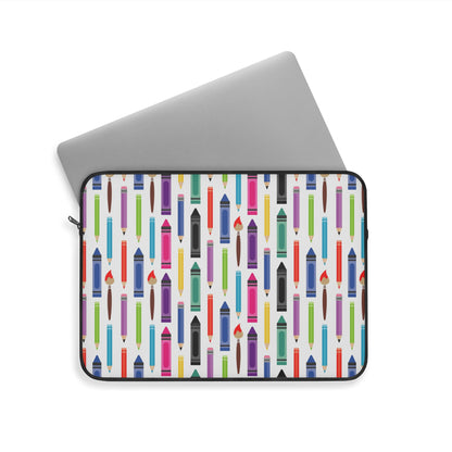 Colorful Crayon Laptop Sleeve - Cute, Fun, Art-Inspired Gift, School Accessory, Back to School, Kids, Teachers, Creative Professionals